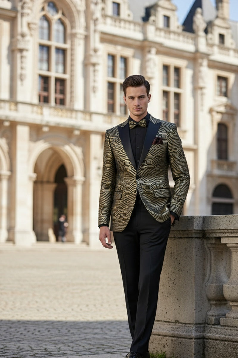 "Giza Glamour" Gold Tuxedo Jacket (Separates)
