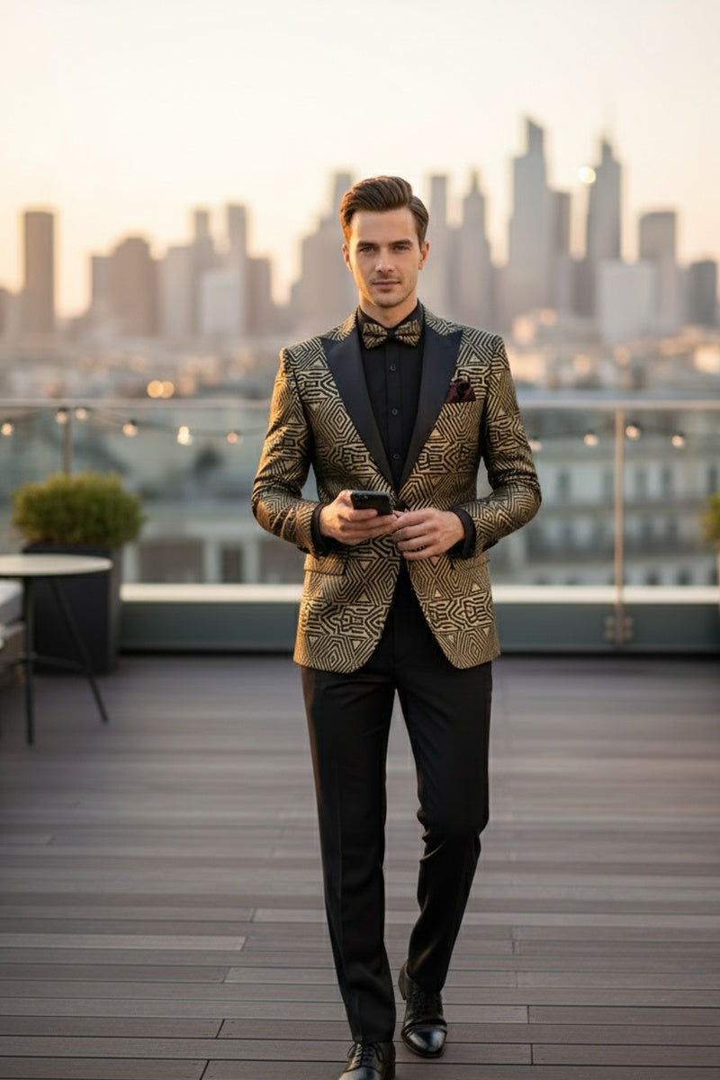 "Giza Glamour" Gold Tuxedo Jacket (Separates)