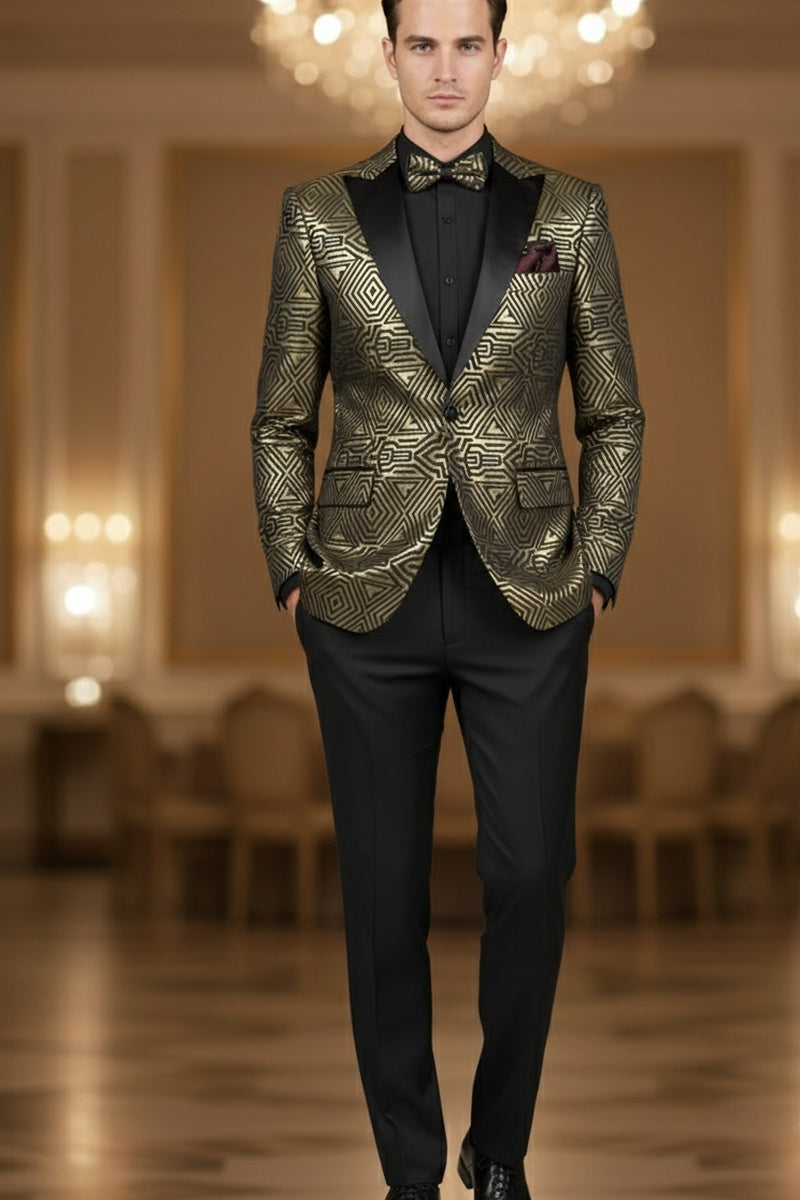 "Giza Glamour" Gold Tuxedo Jacket (Separates)