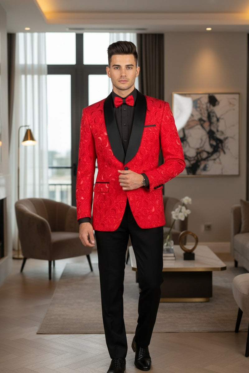 "Impressions" Red Tuxedo Jacket (Separates)