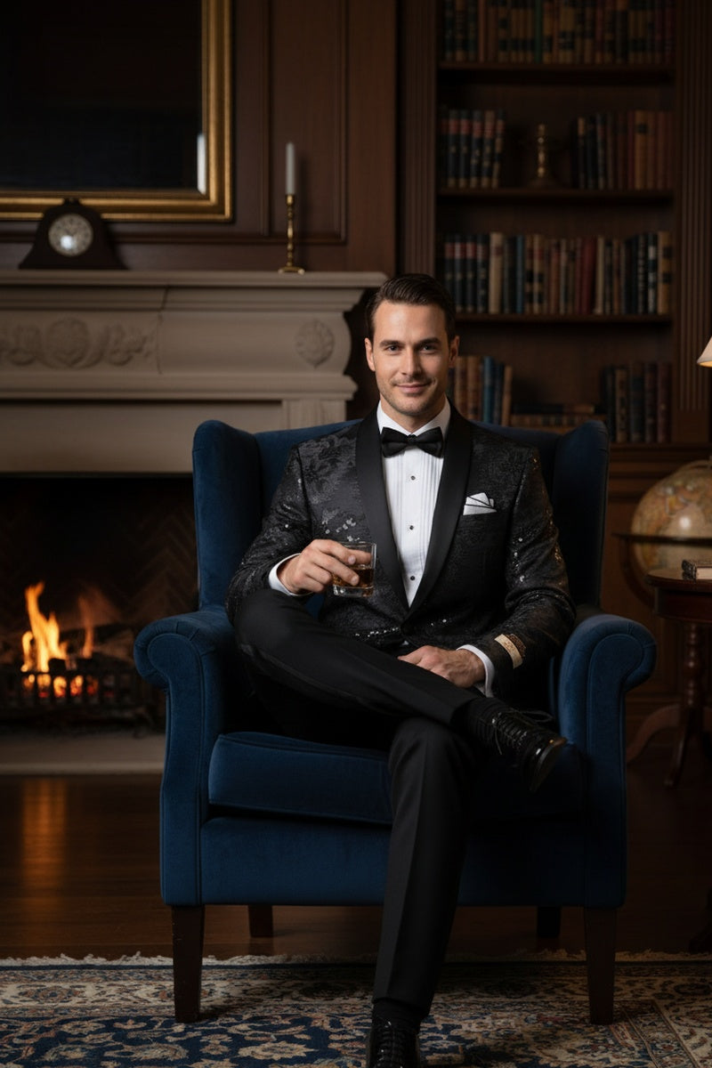 "Komodo" Black Tuxedo Jacket (Separates)