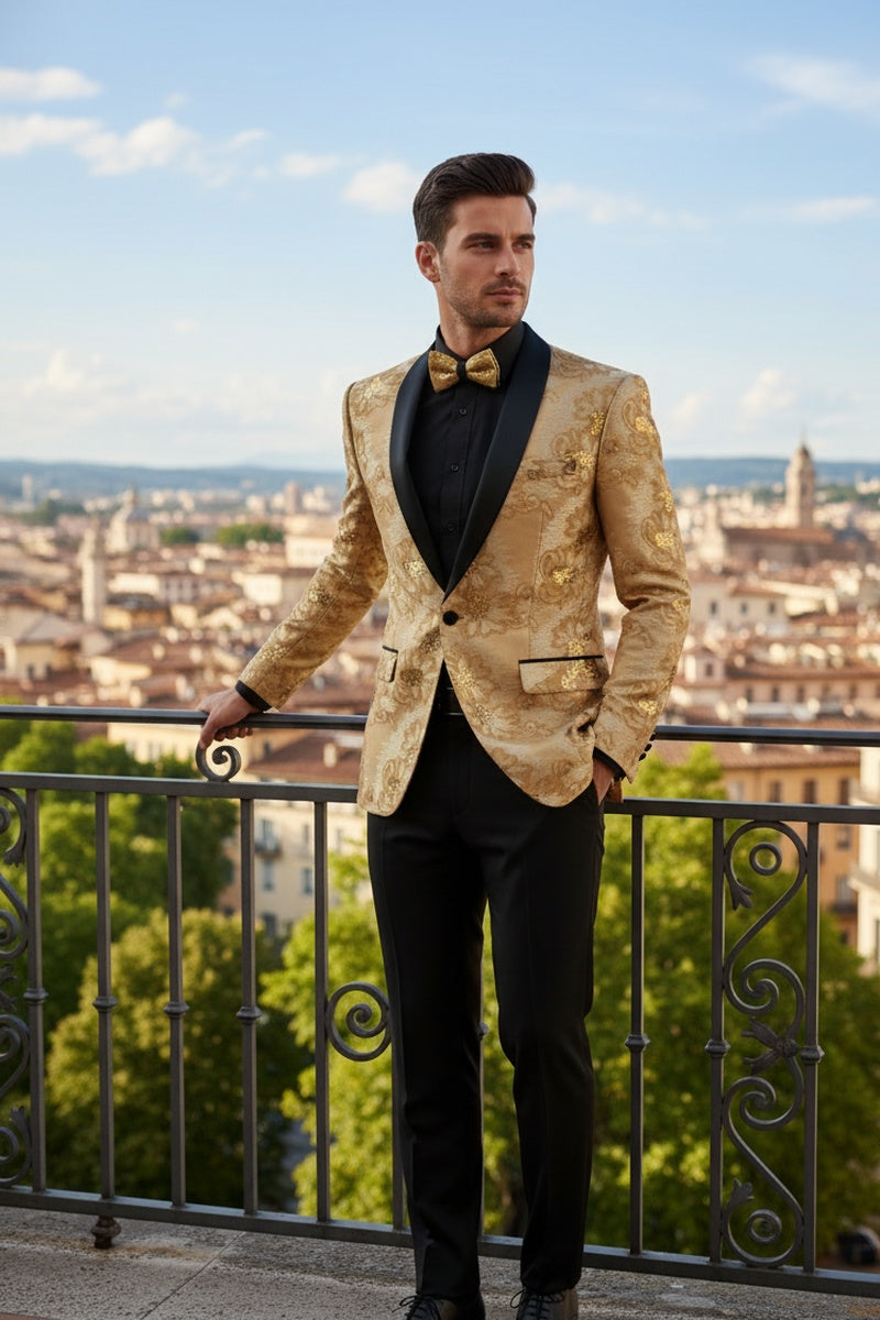 "Komodo" Champagne Tuxedo Jacket (Separates)