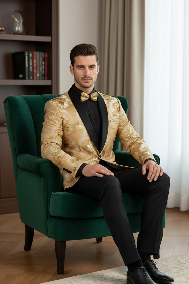 "Komodo" Champagne Tuxedo Jacket (Separates)