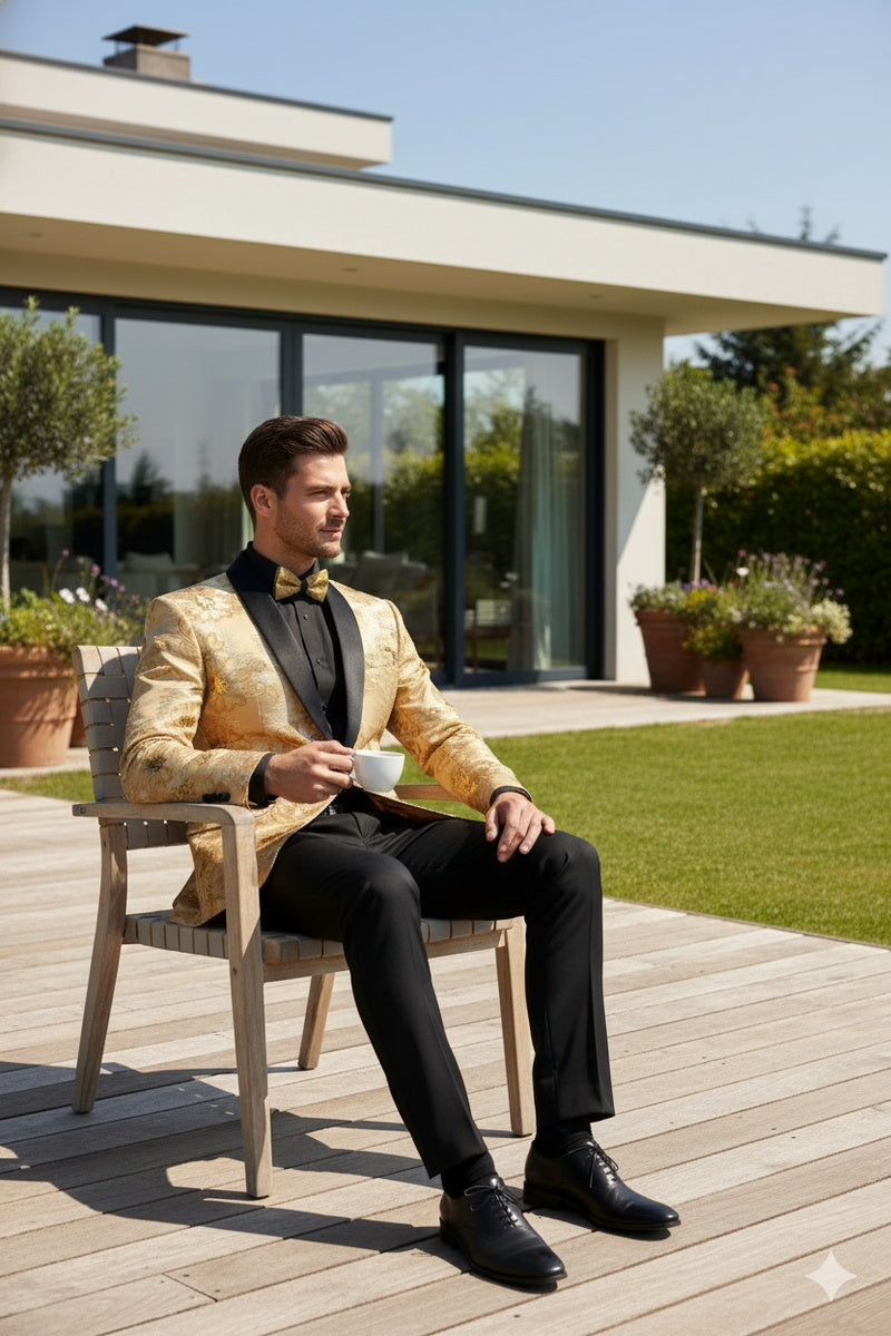 "Komodo" Champagne Tuxedo Jacket (Separates)