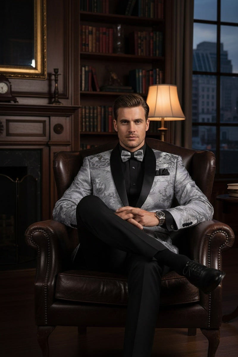 "Komodo" Silver Tuxedo Jacket (Separates)