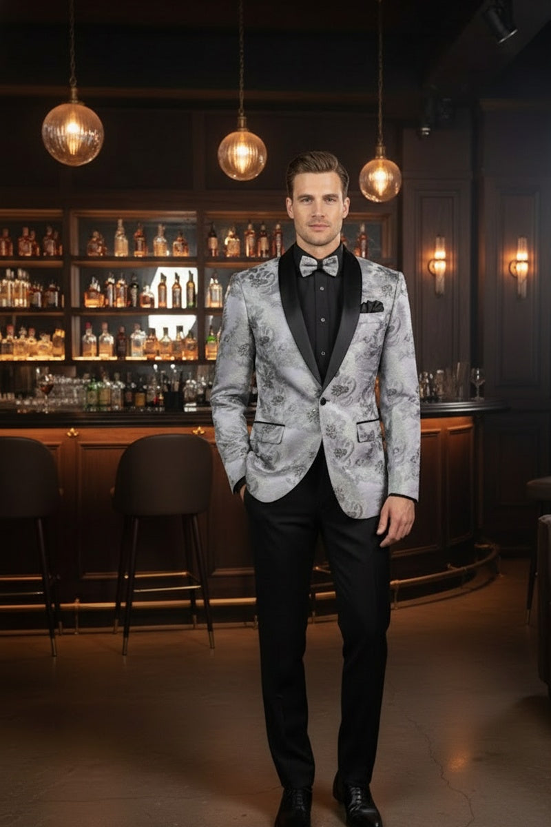 "Komodo" Silver Tuxedo Jacket (Separates)