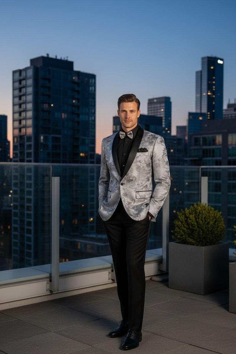 "Komodo" Silver Tuxedo Jacket (Separates)