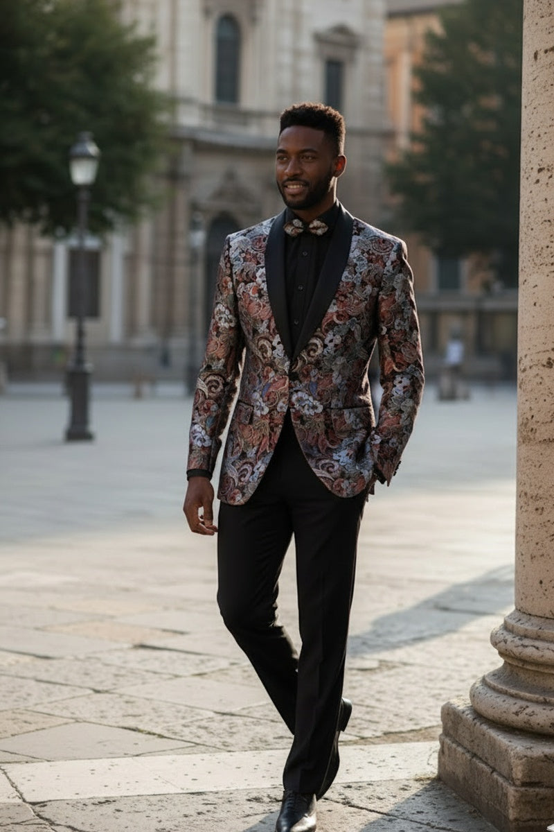 "Mateo II" Burgundy Tuxedo Jacket (Separates)
