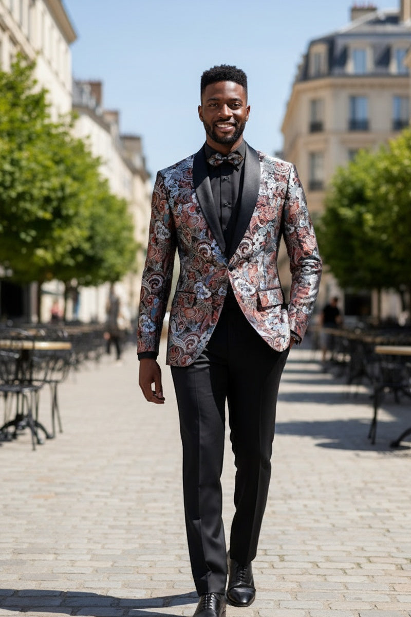 "Mateo II" Burgundy Tuxedo Jacket (Separates)