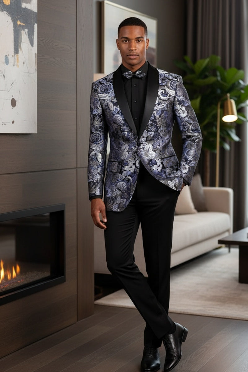 "Mateo II" Navy Tuxedo Jacket (Separates)