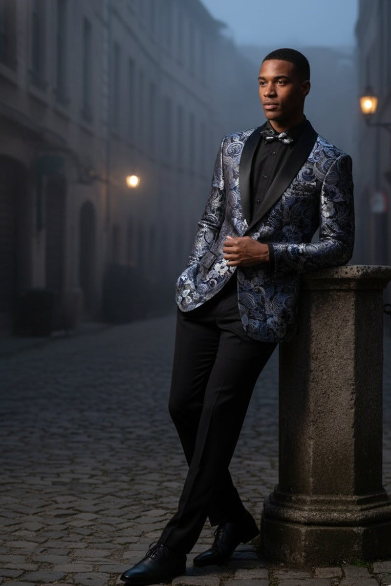 "Mateo II" Navy Tuxedo Jacket (Separates)