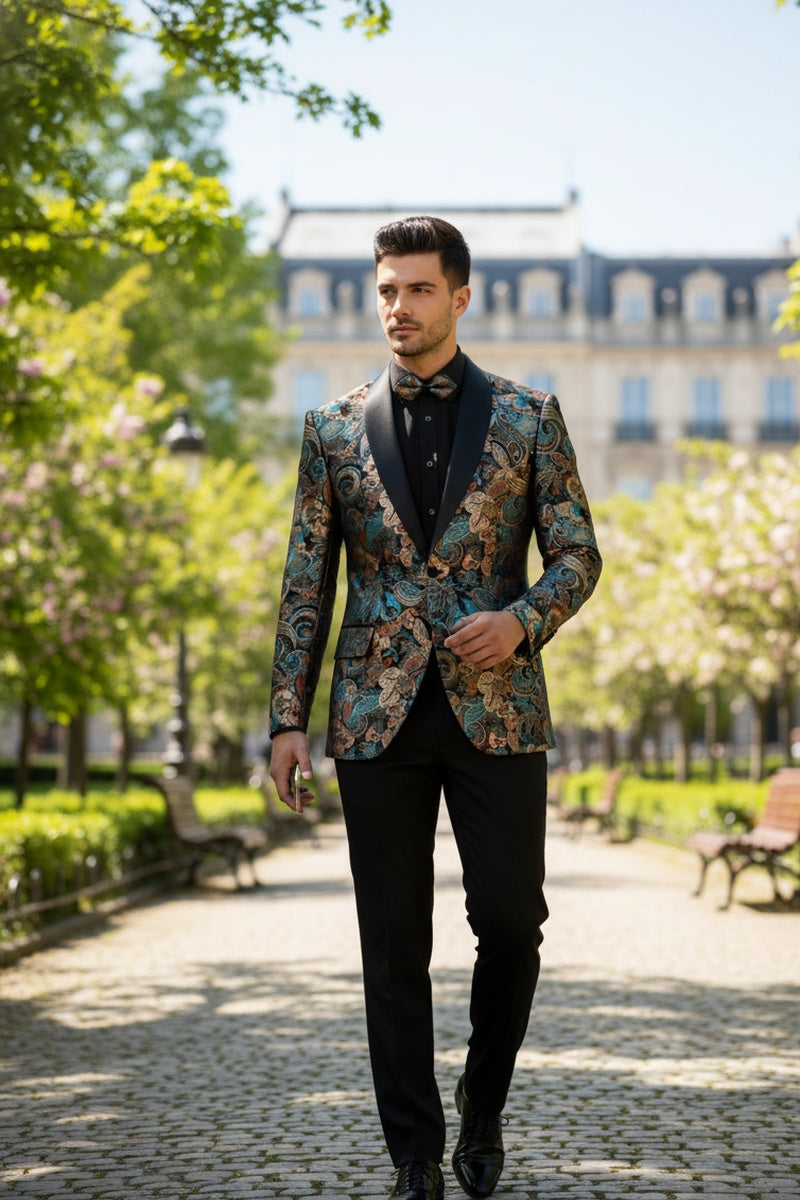 "Mateo II" Teal Tuxedo Jacket (Separates)