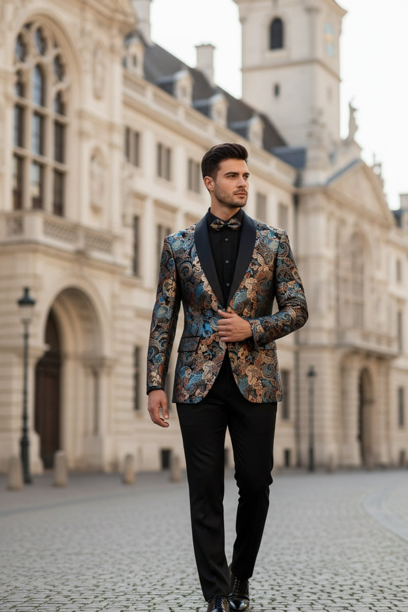 "Mateo II" Teal Tuxedo Jacket (Separates)