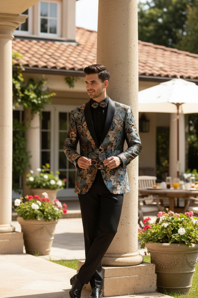 "Mateo II" Teal Tuxedo Jacket (Separates)