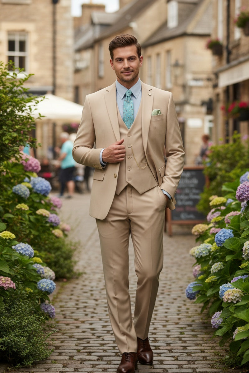 "Preston" Stone 2-Button Notch Suit (3-Piece Set)