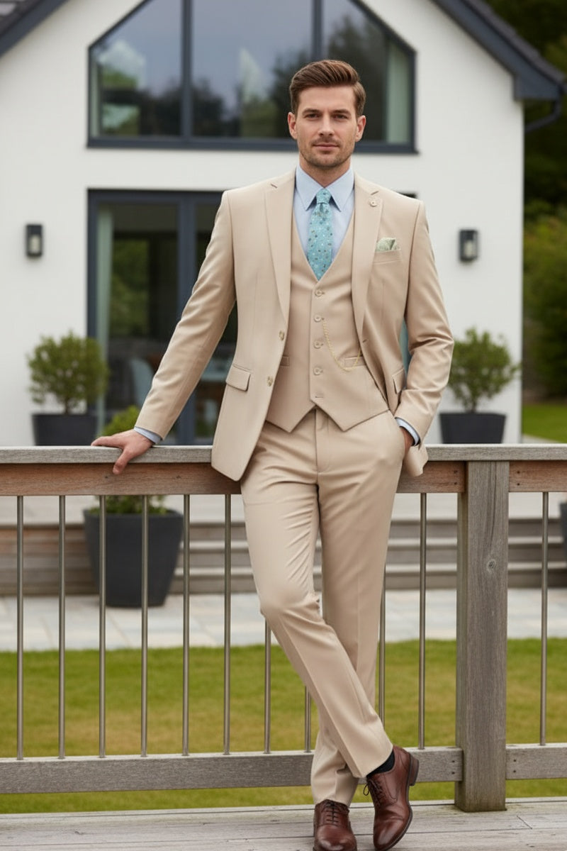 "Preston" Stone 2-Button Notch Suit (3-Piece Set)
