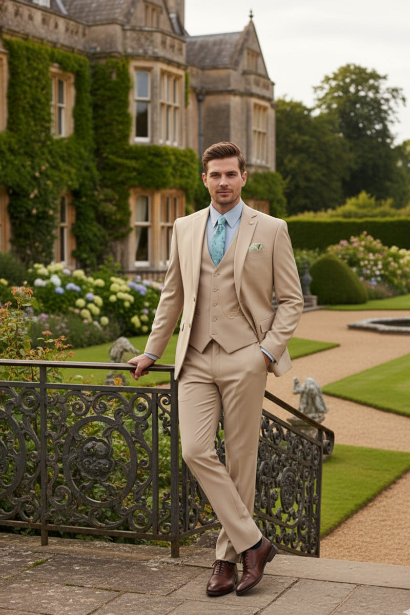 "Preston" Stone 2-Button Notch Suit (3-Piece Set)
