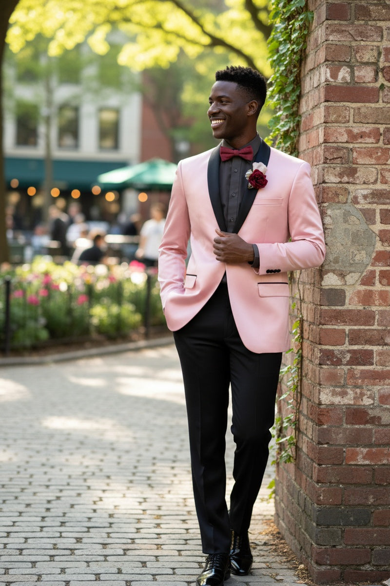 "Stretch Sateen" Pink Tuxedo Jacket (Separates)