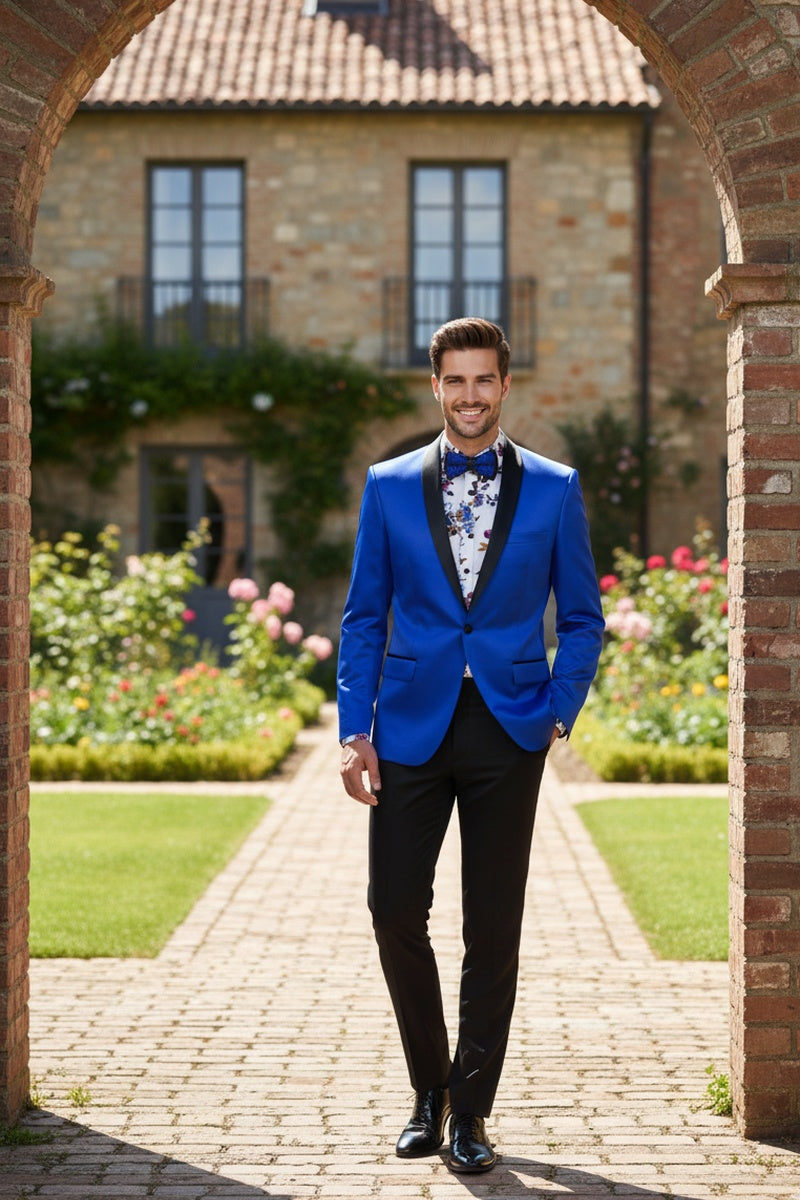 "Stretch Sateen" Royal Blue Tuxedo Jacket (Separates)
