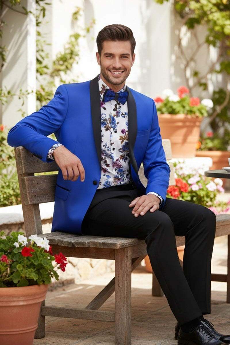"Stretch Sateen" Royal Blue Tuxedo Jacket (Separates)
