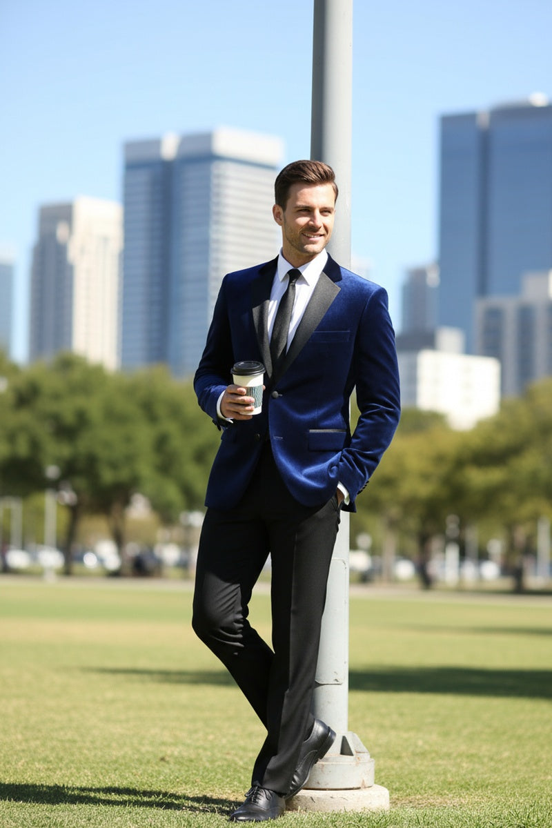"Velvet" Navy Tuxedo (2-Piece Set)