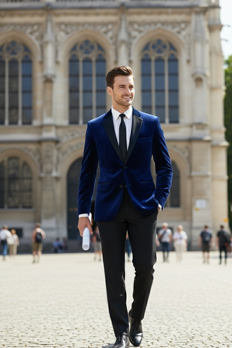 "Velvet" Navy Tuxedo (2-Piece Set)