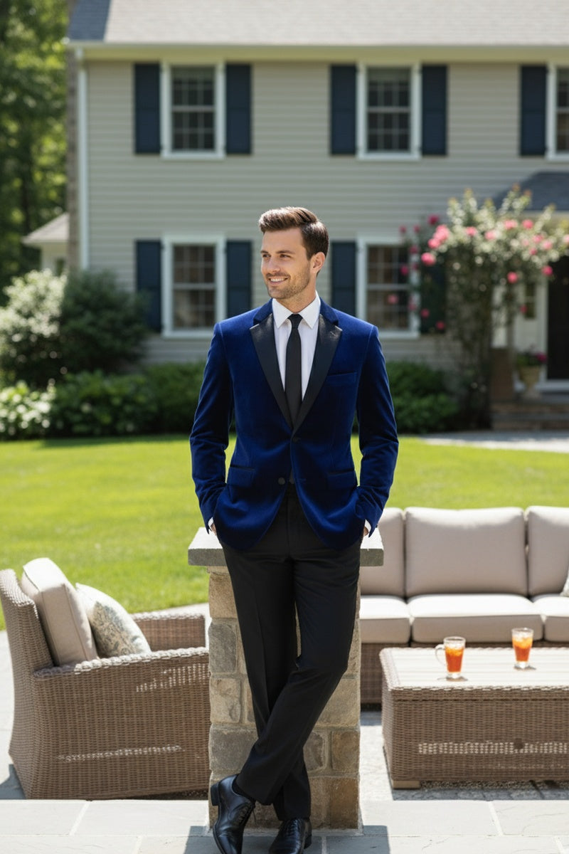 "Velvet" Navy Tuxedo (2-Piece Set)