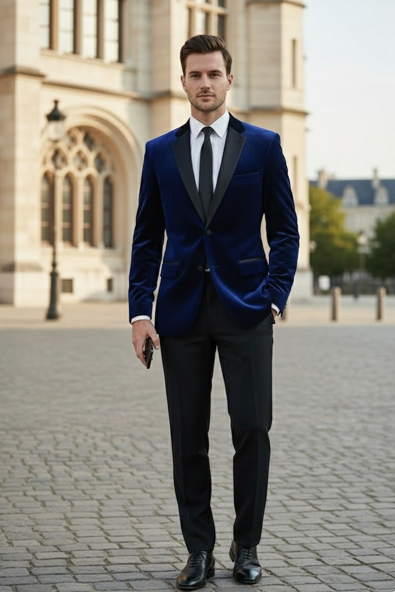"Velvet" Navy Tuxedo (2-Piece Set)