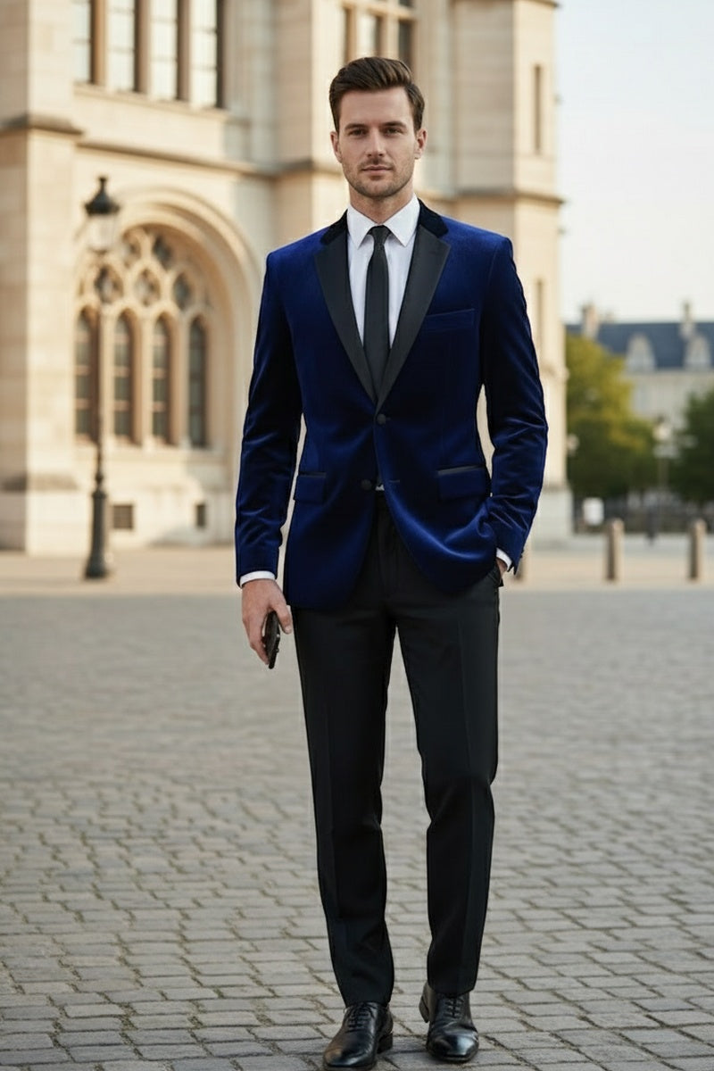 "Velvet" Navy Tuxedo (2-Piece Set)