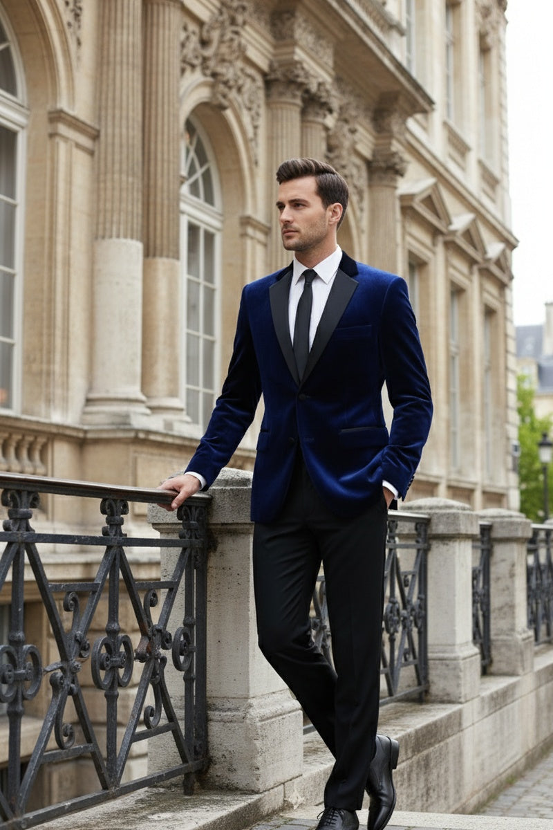 "Velvet" Navy Tuxedo (2-Piece Set)