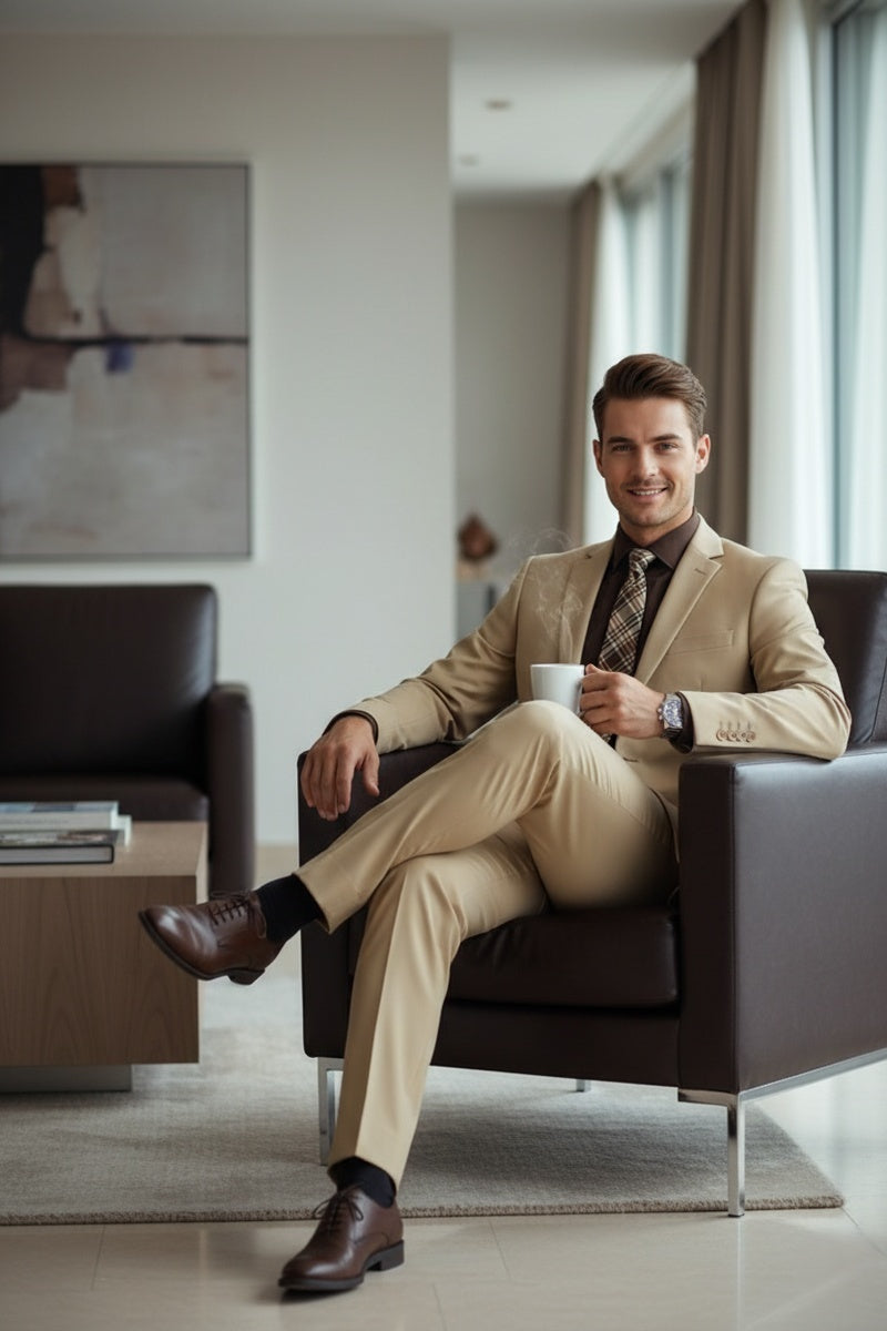 "Versafit" Beige Suit (2-Piece Set)