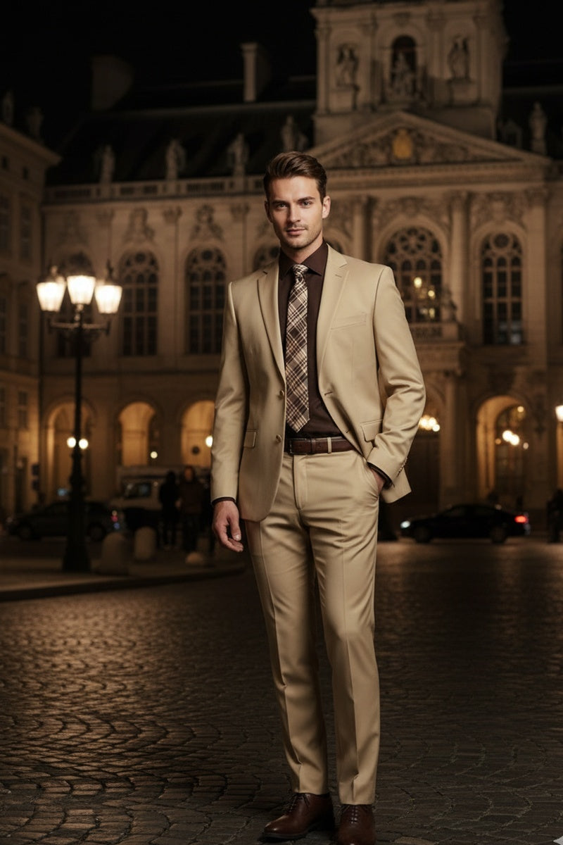 "Versafit" Beige Suit (2-Piece Set)