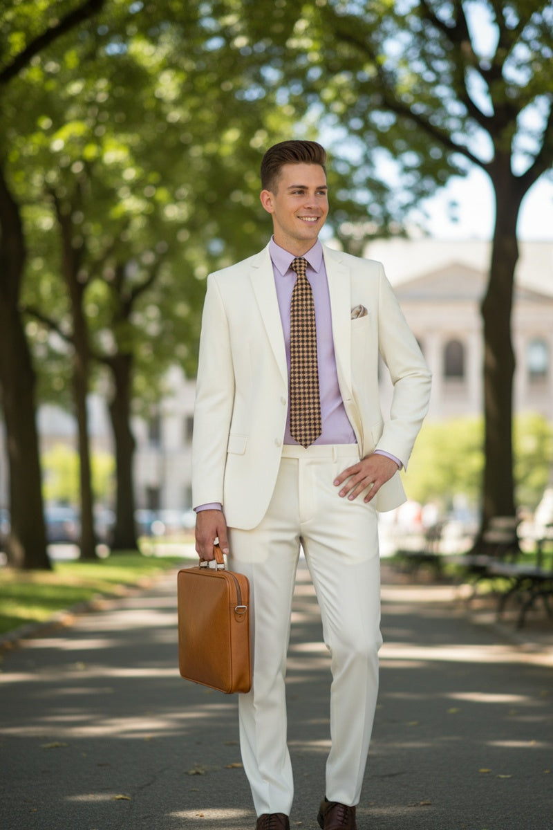 "Versafit" Ivory Suit (2-Piece Set)