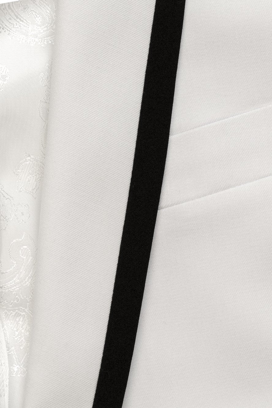 "Xavier" White Tuxedo Jacket (Separates)