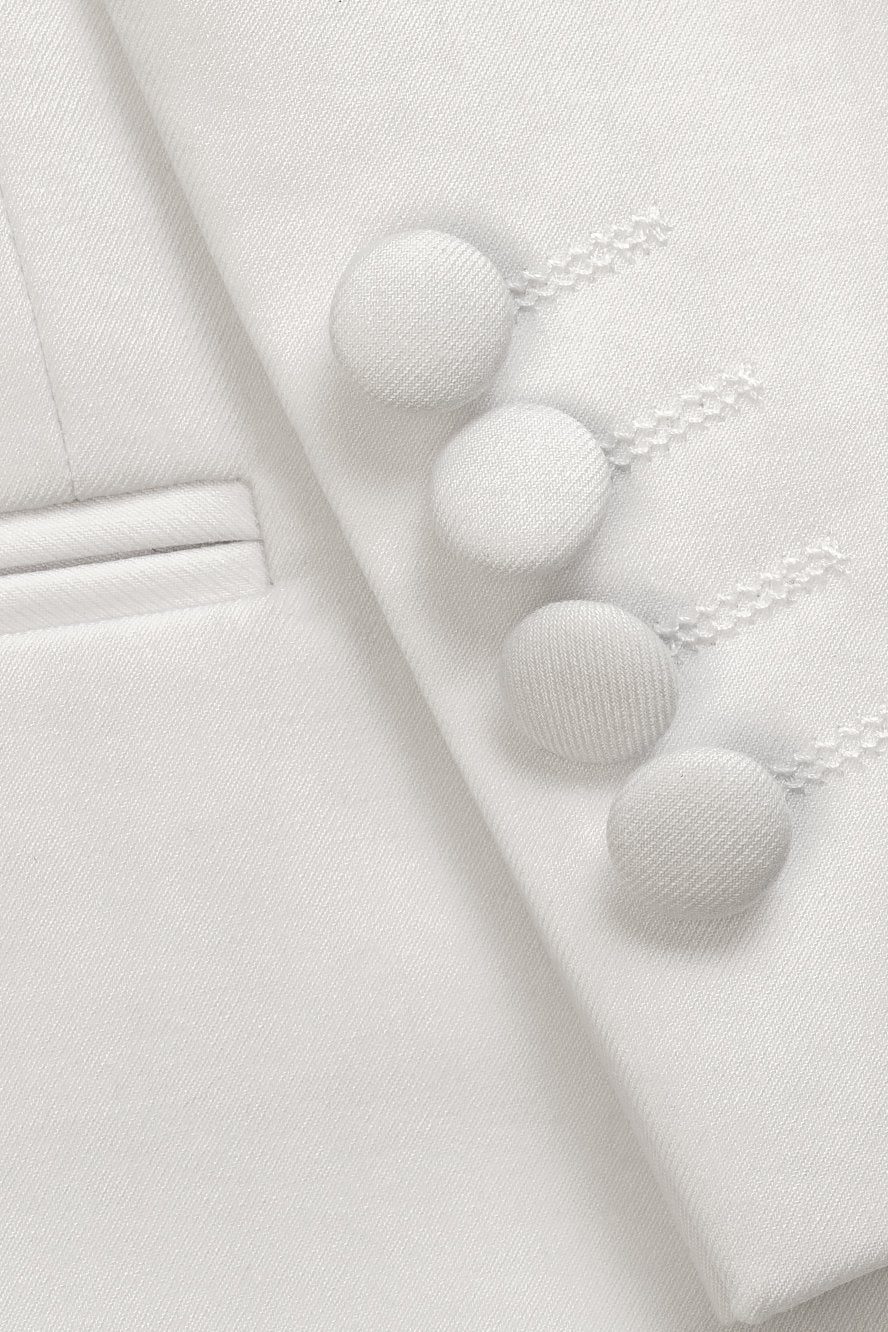"Xavier" White Tuxedo Jacket (Separates)