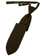 Load image into Gallery viewer, Cardi Pre-Tied Chocolate Herringbone Necktie