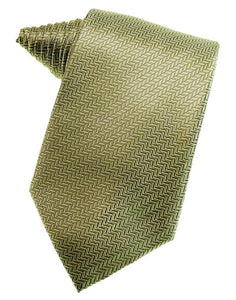 Cardi Self Tie Gold Herringbone Necktie