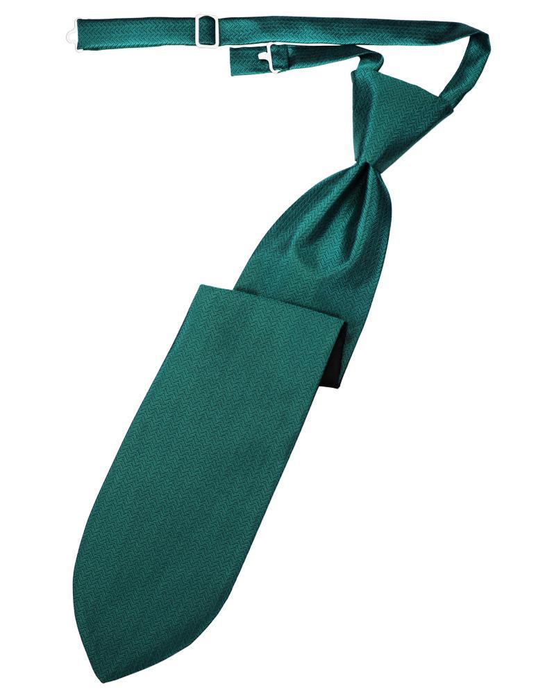Cardi Pre-Tied Jade Herringbone Necktie
