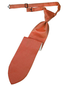 Cardi Pre-Tied Persimmon Herringbone Necktie