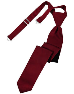 Cardi Pre-Tied Apple Luxury Satin Skinny Necktie