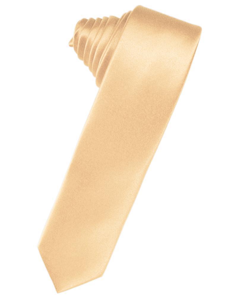 Cardi Self Tie Apricot Luxury Satin Skinny Necktie