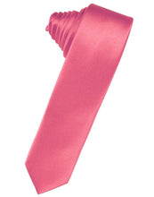 Load image into Gallery viewer, Cardi Self Tie Bubblegum Luxury Satin Skinny Necktie