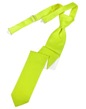 Load image into Gallery viewer, Cardi Pre-Tied Lime Luxury Satin Skinny Necktie