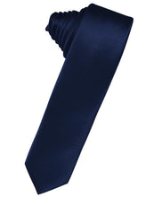Load image into Gallery viewer, Cardi Self Tie Marine Luxury Satin Skinny Necktie