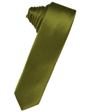 Load image into Gallery viewer, Cardi Self Tie Moss Luxury Satin Skinny Necktie