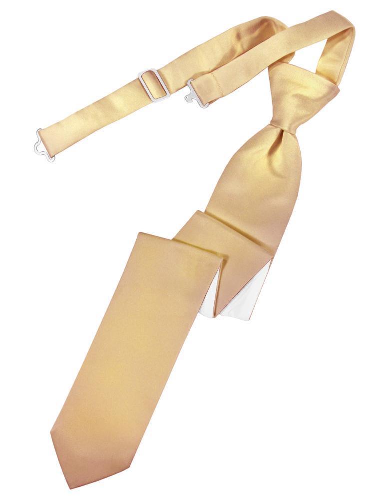 Cardi Pre-Tied Peach Luxury Satin Skinny Necktie