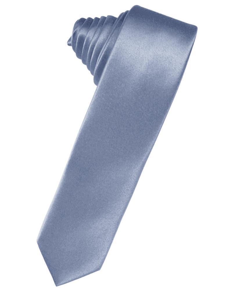 Cardi Self Tie Periwinkle Luxury Satin Skinny Necktie