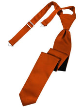 Load image into Gallery viewer, Cardi Pre-Tied Persimmon Luxury Satin Skinny Necktie