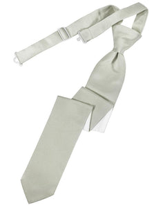 Cardi Pre-Tied Platinum Luxury Satin Skinny Necktie