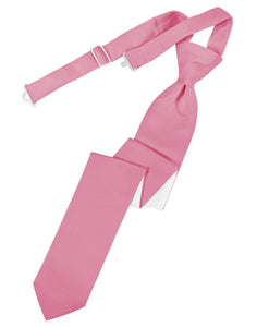 Cardi Pre-Tied Rose Petal Luxury Satin Skinny Necktie